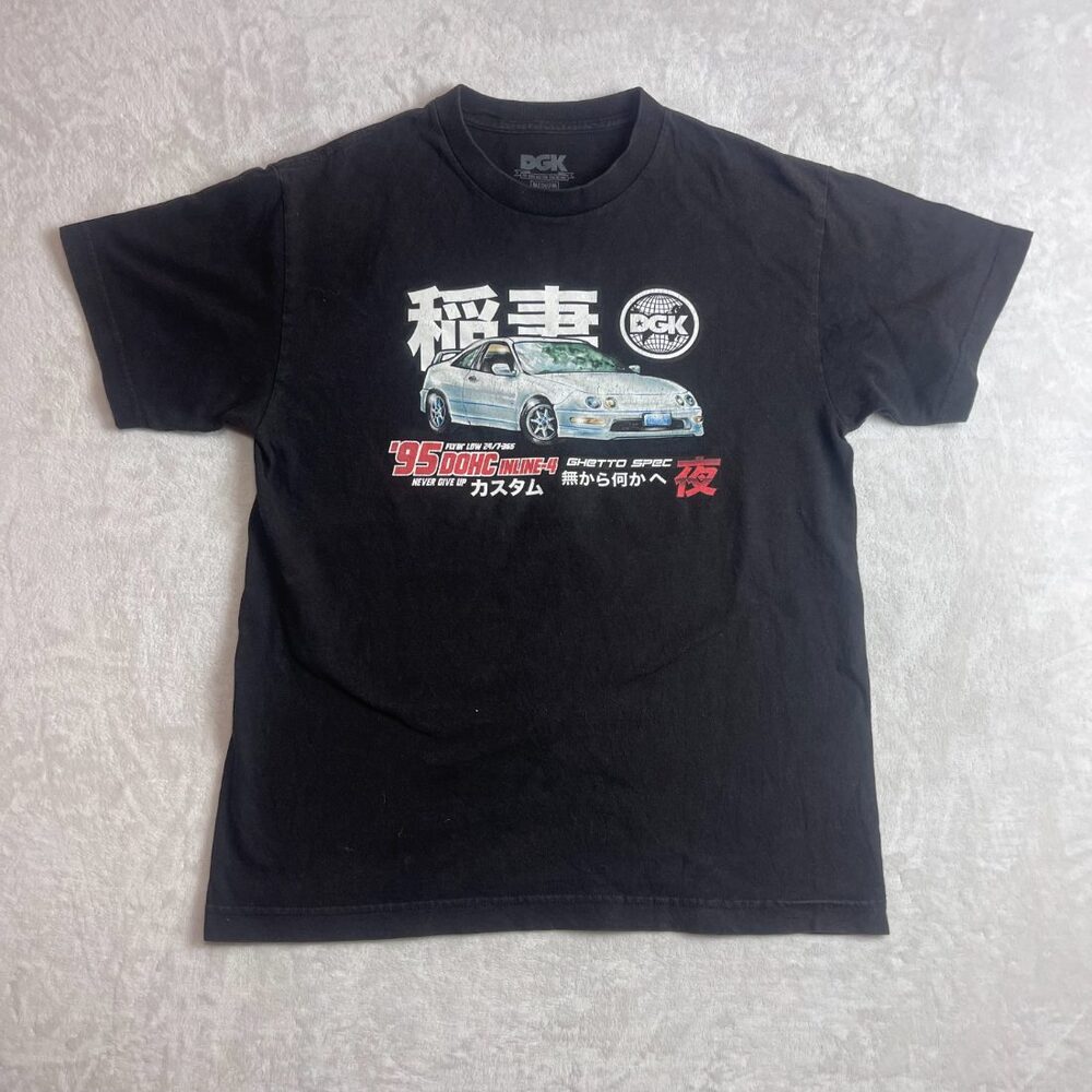 DGK '95 DOHC Inline-4 Graphic Men's Black T-Shirt Size M JDM Car
